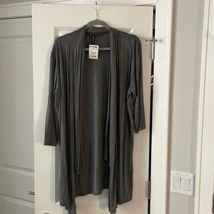 Brand new gray open front long sweater